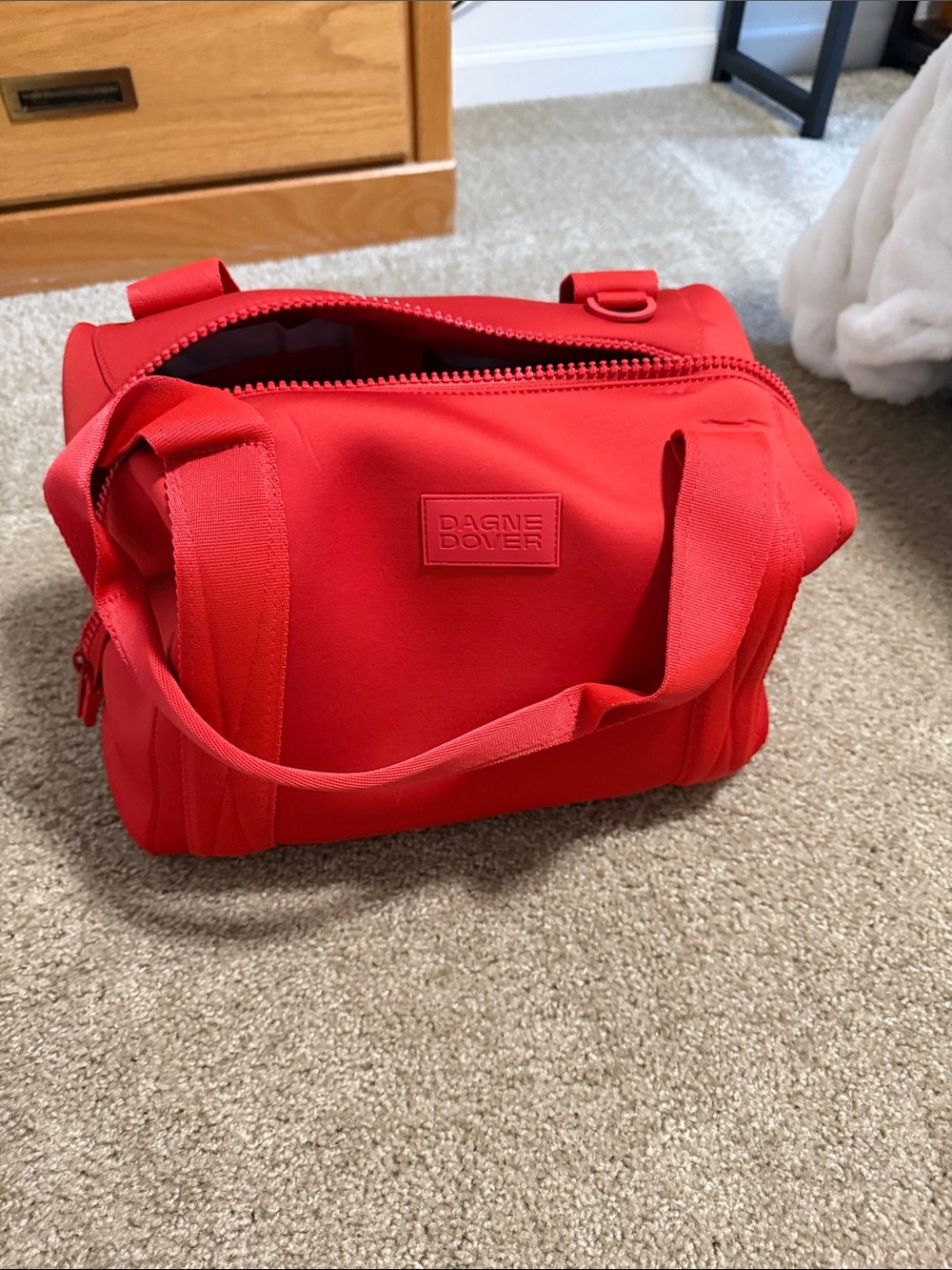 Dagne Dover Red Neoprene Mini Duffel